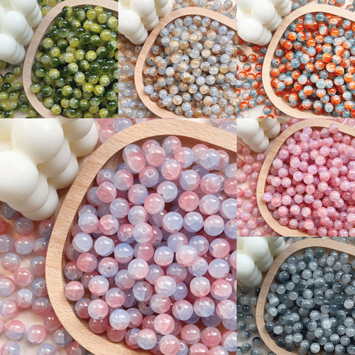 10mm玉碎琉璃珠手链DIY串珠配件手串玻璃散珠子古风发饰服装材料 - 图2