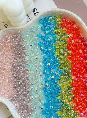 6mm跨境热销蹦迪珠水晶玻璃珠切面球珠手工DIY串珠散珠饰品配件