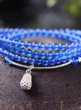 百搭天然小拖鞋手链蓝玛瑙