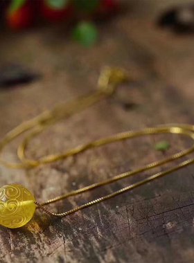 吊坠回纹珠锁骨链天然琥珀