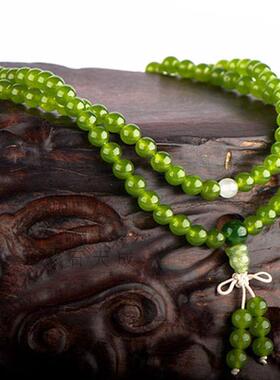 天然橄榄石108颗佛珠佛珠手链