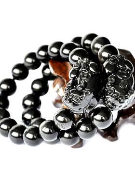 天然彩虹眼黑曜石貔貅手链