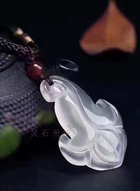 天然吊坠花开富贵毛衣链白玛瑙