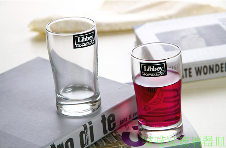 利比LIBBEY玻璃透明水杯竹节杯啤酒果汁饮料茶杯249 225 232包邮-图0