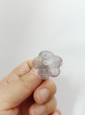 日系首饰系列欧根纱渐变染小众泡泡花哥特风小花耳钉耳夹