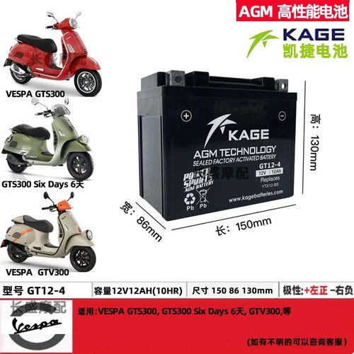 维斯帕VESPA GTS300 GTS250 GTV300 RAGT150 比亚乔X7电瓶蓄电池 - 图0