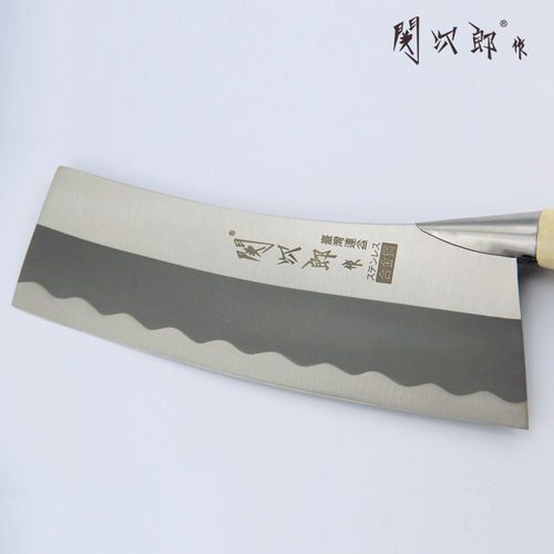 台湾关次郎作不锈钢方头天台街头寒山款家用菜刀菜肉熟食切片刀 - 图1