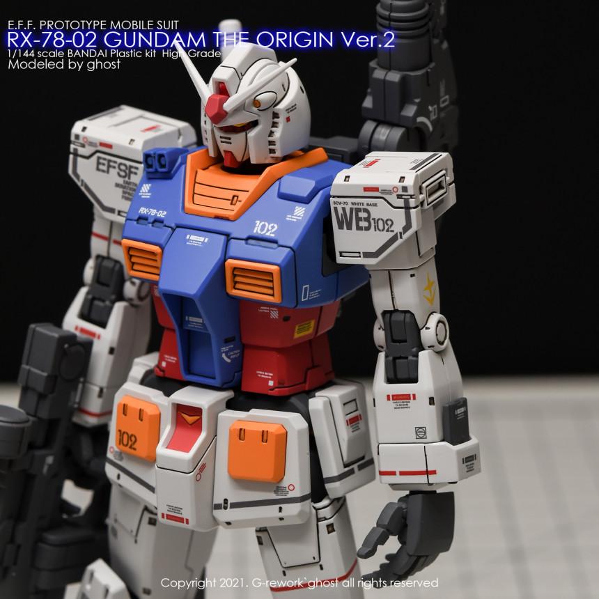 包邮 炎 GHOST HG 元祖高达 78 RX-78-02 GTO版 2.0版 荧光 水贴 - 图1