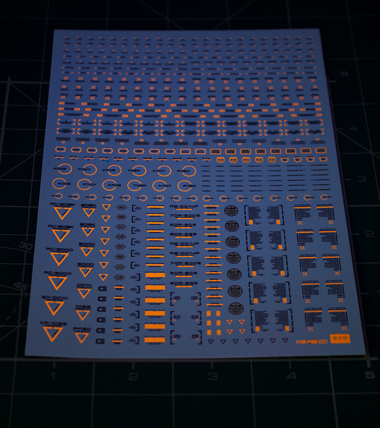 包邮【EVO】RB02 高达军模 通用 警告 标示 标识 HIQ 荧光 水贴 - 图0