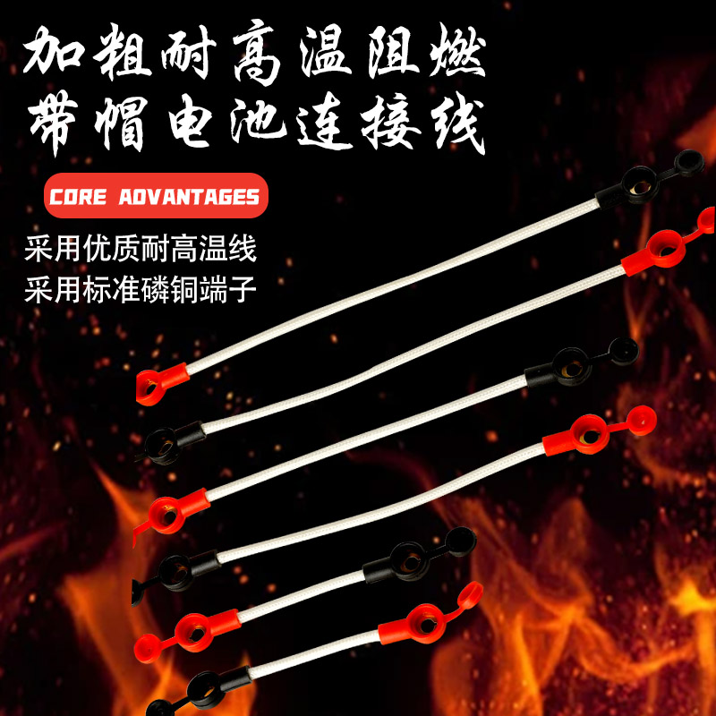 电池连接线国标耐高温阻燃纯铜加粗电动车铅酸电瓶带帽串联并联线 - 图2
