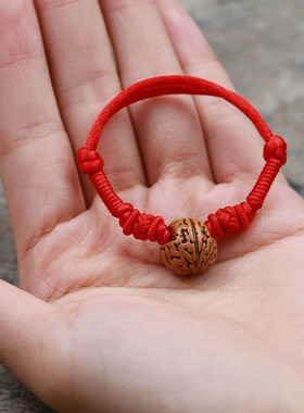 宝宝手链桃木宝宝婴儿平安桃篮