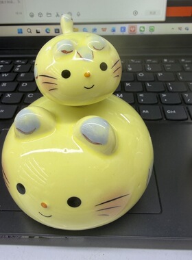 景德镇陶瓷叠叠猫解压桌面摆件