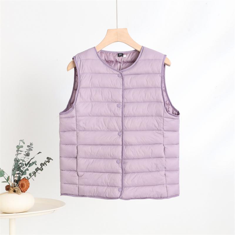 羽绒棉轻薄马甲女装内穿冬季坎肩马夹背心加厚保暖羽绒棉服外套 - 图3