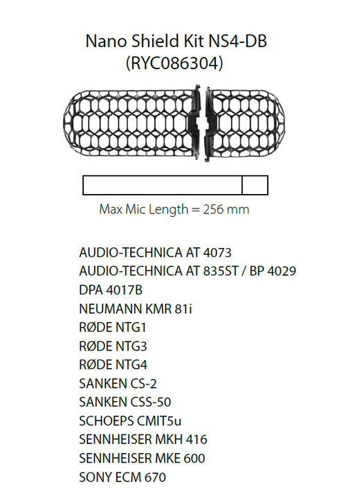 Rycote Nano Shield Kit NS4-DB话筒减震防风系统适用森海MKH416 - 图3