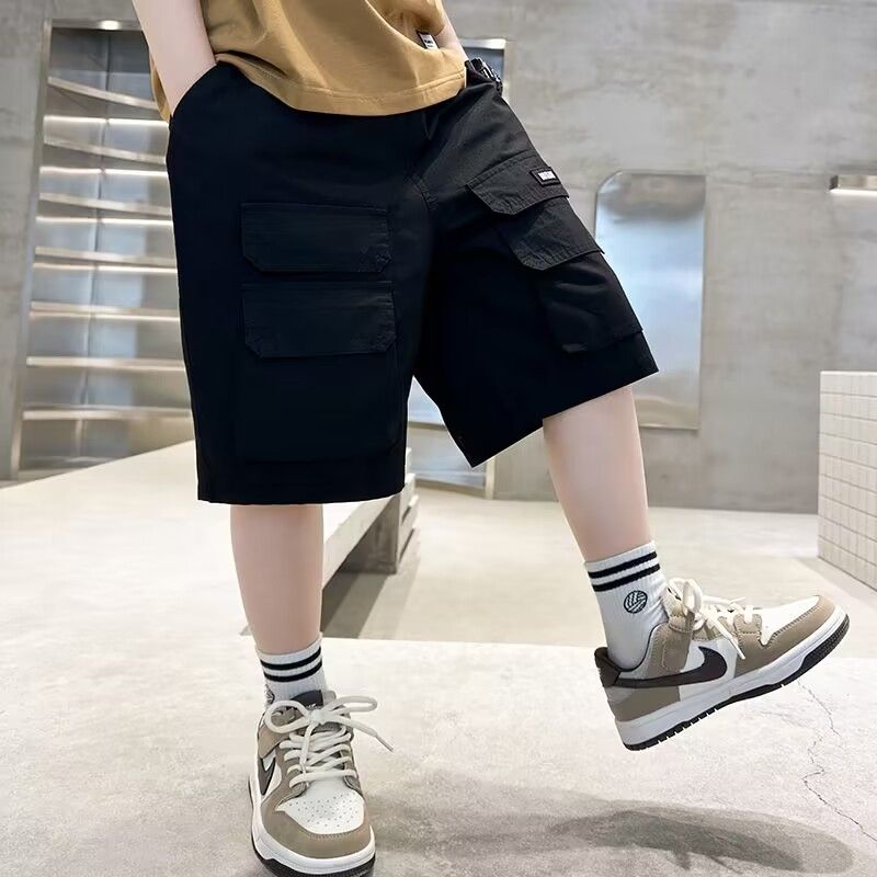 Boys' shorts pure cotton overalls for middle and older children