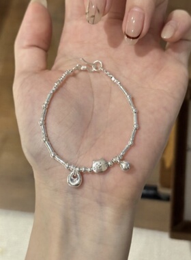 小猫咪竹节手链女款2025新款轻奢小众精致百搭手串学生党生日礼物