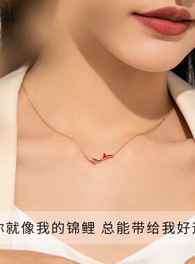 925纯银好运锦鲤项链女轻奢小众