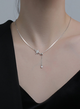 纯银八芒星项链女轻奢小众