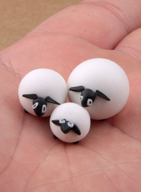 绵羊一家 软陶摆件 Zakka创意摆件工艺摆件 公仔