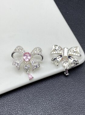 高保色DIY饰品配件微镶锆石大蝴