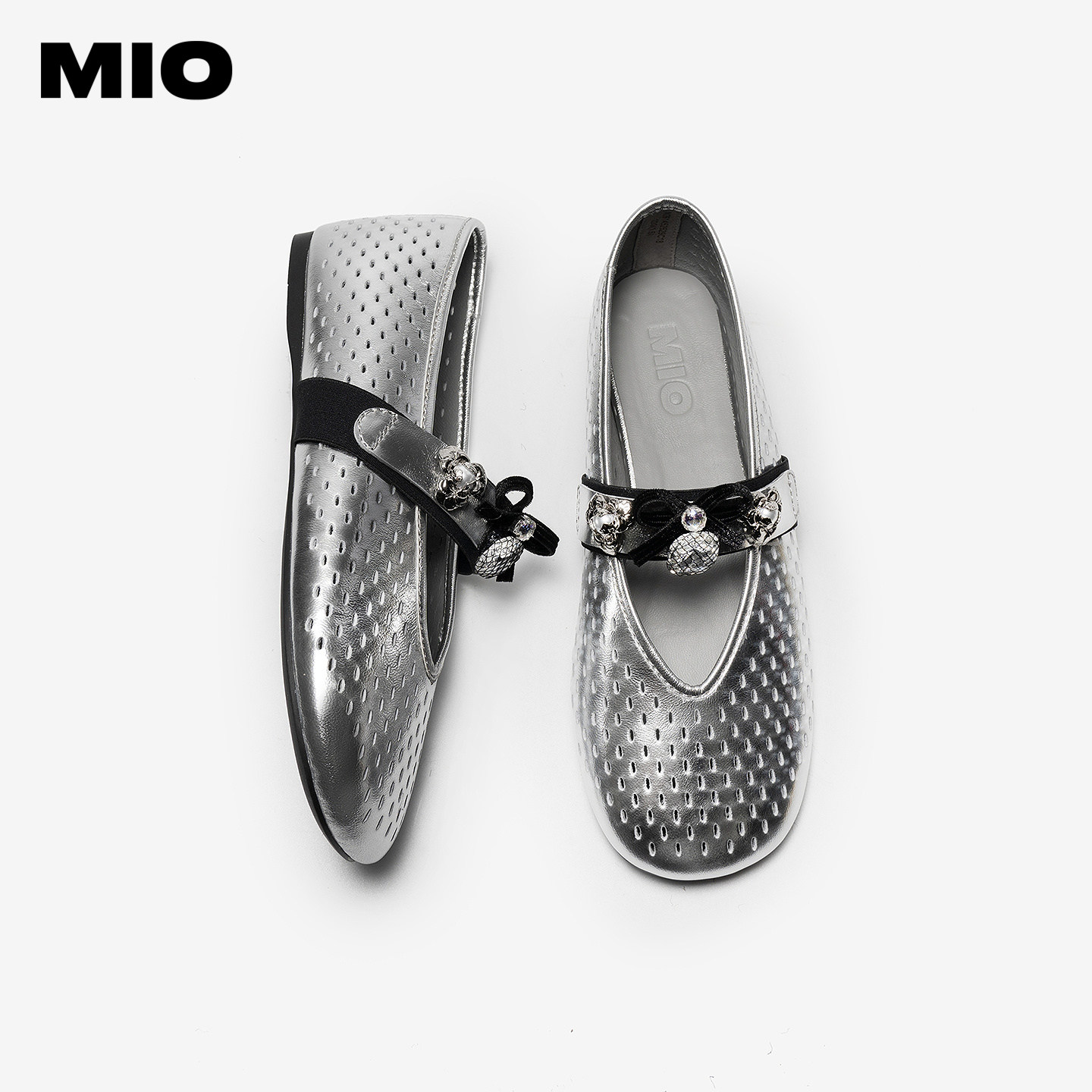 MIO米奥女鞋银色玛丽珍女士2026新款芭蕾舞鞋平底单鞋M261452629,淘宝优惠券,粉丝福利购,淘宝优惠卷