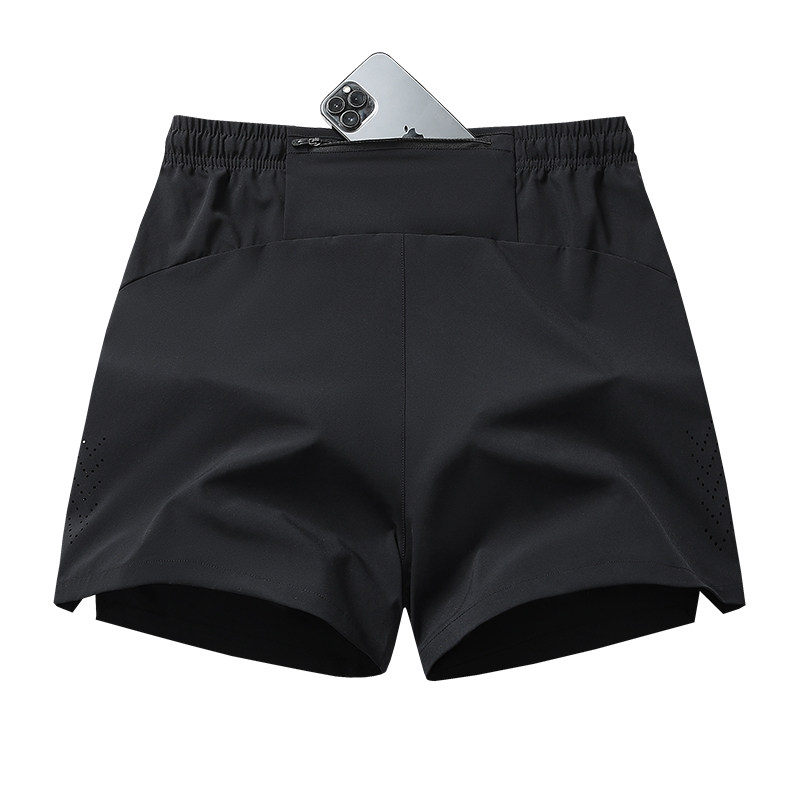 Can hold mobile phone pocket in summer sports, leisure, fitness, running training, Xiuhe quick-drying breathable three-point men's shorts