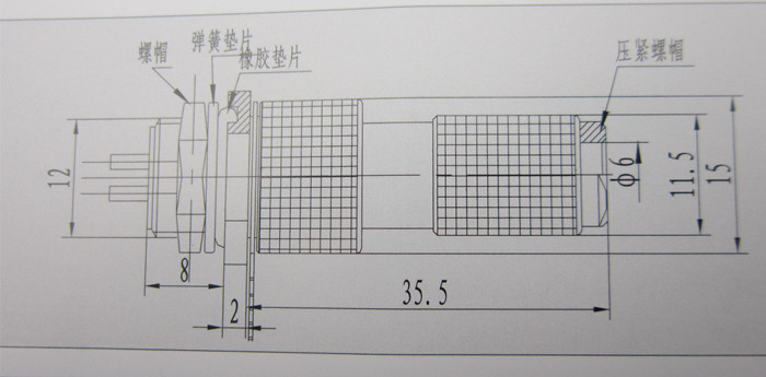 防水航空插头12G-2芯3芯4芯5芯6芯7芯8芯9芯10芯 G12航空插座12MM