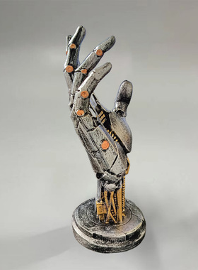 赛博朋克机械手树脂工艺摆件，XBOX switch 游戏手柄桌面支架