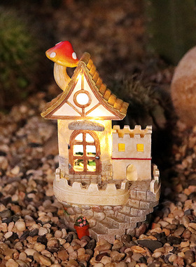 小夜灯庭院树脂阳台布置