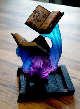 跨境新品hand-painted and personalized魔法骰子塔大书树脂摆件