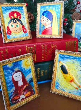 油画可爱的头像搞怪创意画框