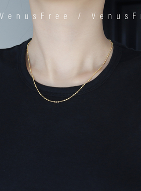 12/8新品| 通体925纯银日常单戴叠戴基础款闪闪不规则豆豆锁骨链