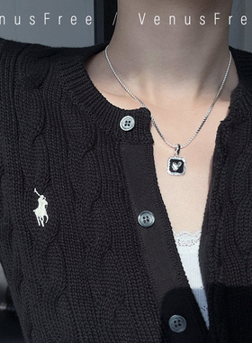 925纯银爱心吊坠黑玛瑙锁骨链