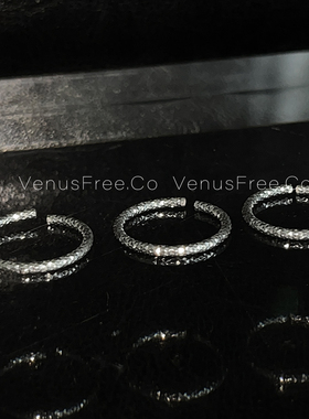 日常闪亮波光粼粼纯银叠戴戒指