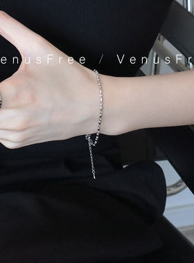 925纯银日常简约银珠珠爱心手链