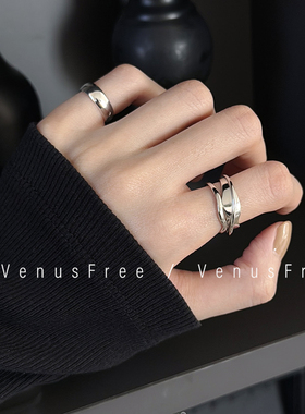 定制925纯银加厚圆弧形光面小号尾戒叠戴异形缠绕戒指简约日常