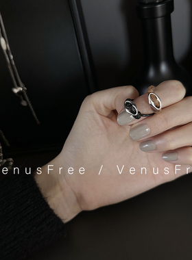 质感又特别 925纯银可调节经典猪鼻子编绳黑绳棕色戒指日常简约