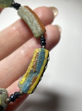 高古罗马老琉璃项链锁骨链 颜色艳丽小众民族风古玩文玩礼物 435