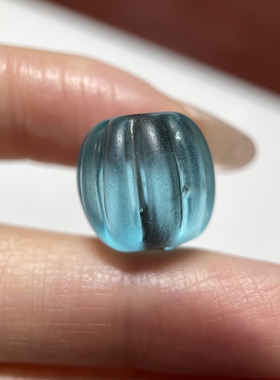 海蓝糖果色老琉璃瓜珠13.5mm 念珠手串串珠配珠配饰老珠单珠 1751