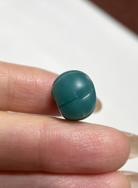 大孔道湖水蓝老琉璃瓜珠12.5mm 手串念珠多宝老珠diy配珠单珠 244