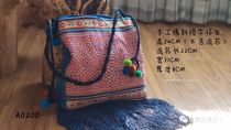 Riddle Original Yi Ethnic Handmade Embroidered Flower Film Flow Su Denim Satchel