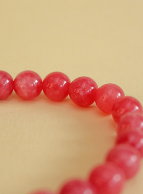 粉色手串桃花红纹玉髓