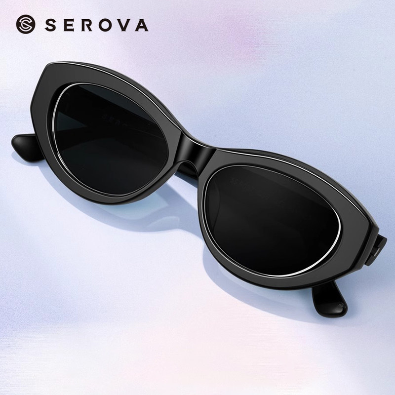 SEROVA白鹿同款施洛华2026年款偏光太阳镜女猫眼墨镜防紫外线9087,淘宝优惠券,粉丝福利购,淘宝优惠卷