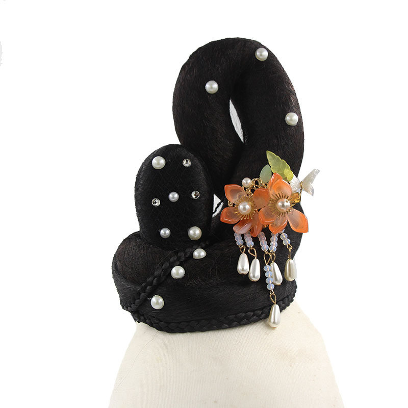 古典舞发饰中国风舞蹈表演头饰发夹古装演出发包女孩假发配饰发髻,淘宝优惠券,粉丝福利购,淘宝优惠卷