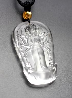 琉璃八臂默利支天佛像观音菩萨男女摩利吊坠佛像挂件项链饰品菩萨