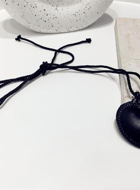 爱心桃心形黑绳可调节项链毛衣链