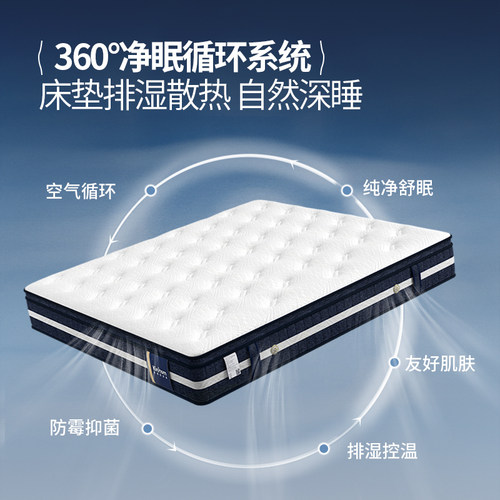 金海马乳胶弹簧床垫180x200家用卧室抗菌防螨护脊席梦思官方名牌 - 图0