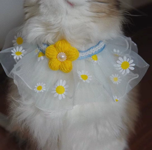 Кружевной слюнявчик, милый нагрудник для принцессы для приставной кровати, шерстяной чокер в форме цветка