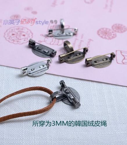 diy手作胸针项链两用配件2个保色挂电加厚涂层小英子品质手工配件 - 图2