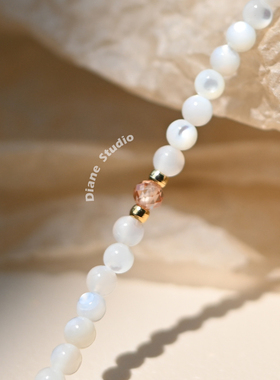 白蝶贝锆石点缀高级感轻奢项链女